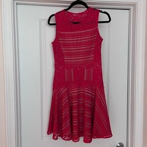 Red Lace Sleeveless Dress